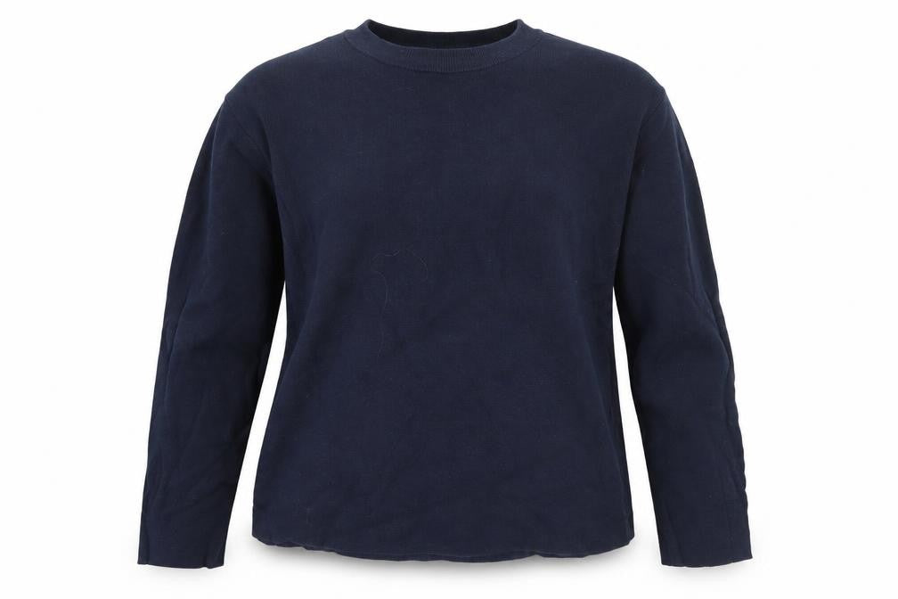 Front view of Marks & Spencer women’s small navy blue cotton jumper