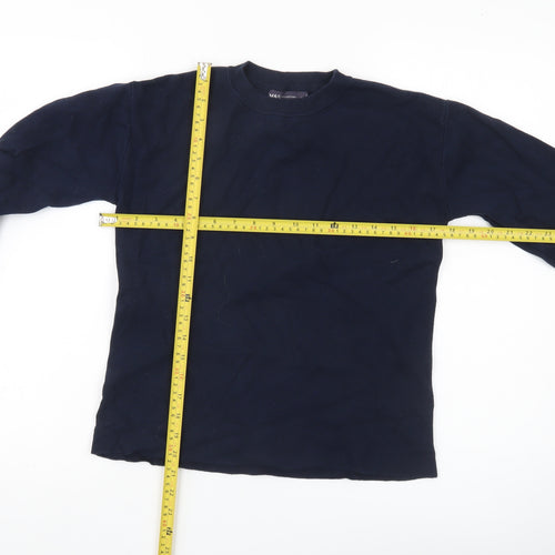 Marks and Spencer Womens Small Navy Blue Cotton Pullover Jumper
