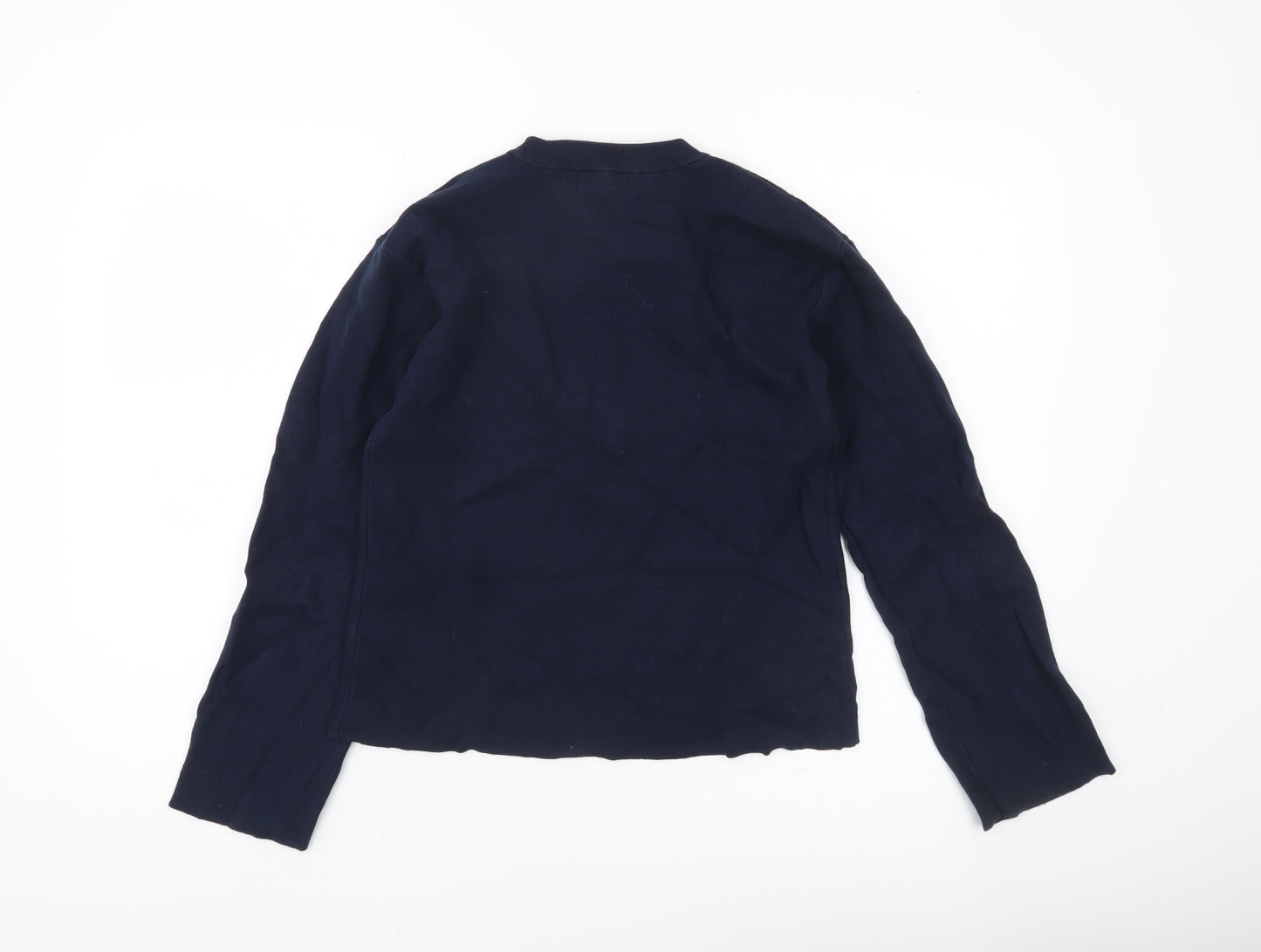 Marks and Spencer Womens Small Navy Blue Cotton Pullover Jumper