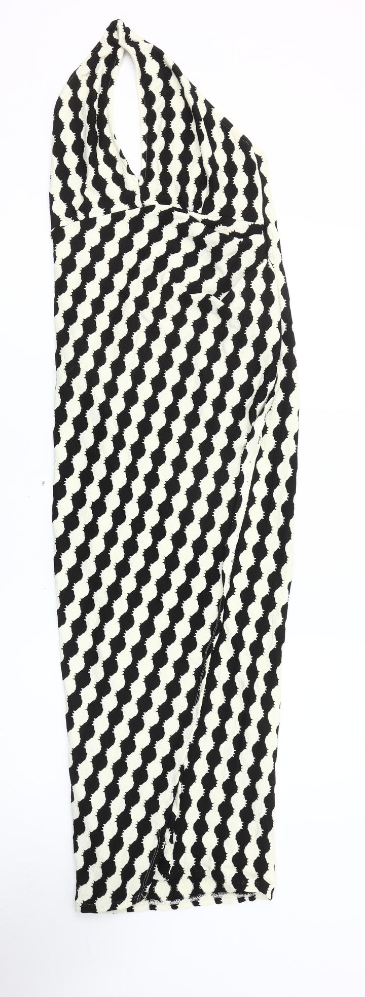ASOS DESIGN Women’s Black White Halter Bodycon Midi Dress Size 10