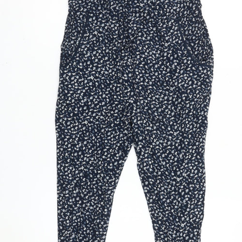 Marks and Spencer Women’s Blue Floral Cotton Sleeveless Jumpsuit UK 8