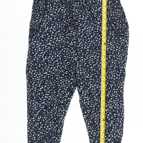 Marks and Spencer Women’s Blue Floral Cotton Sleeveless Jumpsuit UK 8