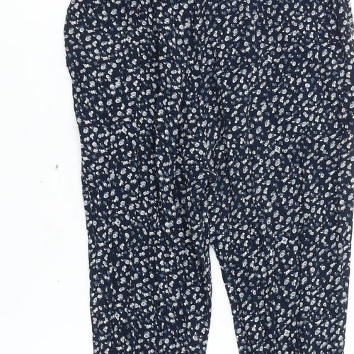 Marks and Spencer Women’s Blue Floral Cotton Sleeveless Jumpsuit UK 8