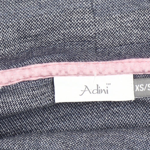 Adini Women’s Grey Striped Tunic Sweatshirt XS Cowl Neck Hooded