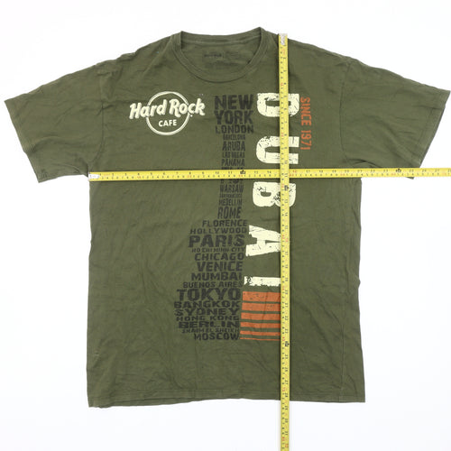 Hard Rock Cafe Dubai Men's Green L Graphic Print T-Shirt