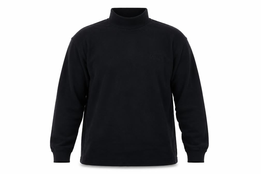 Front view of Cotton Traders Men's Black M Mock Neck Pullover Sweatshirt