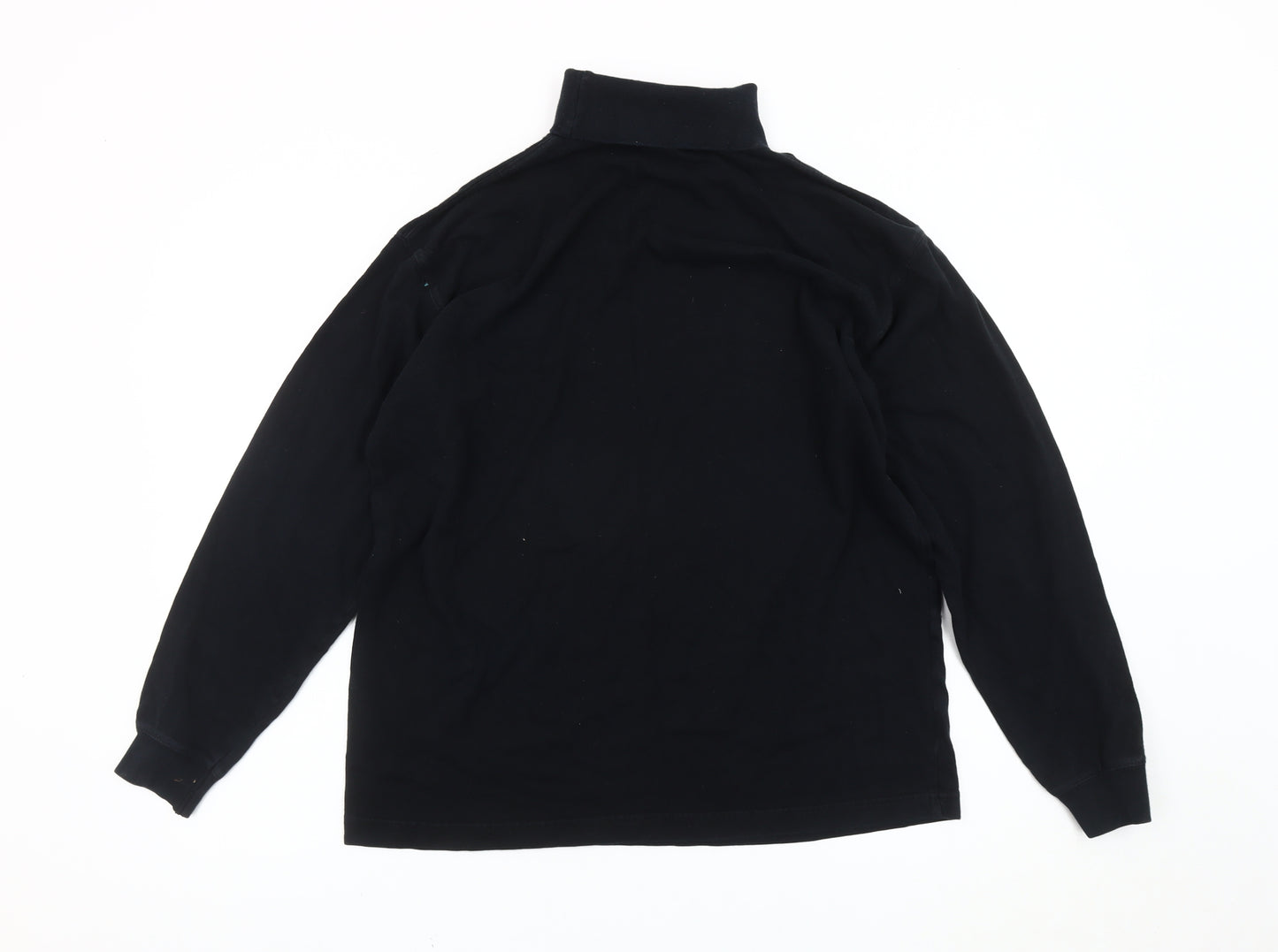Cotton Traders Men's Black M Mock Neck Pullover Sweatshirt