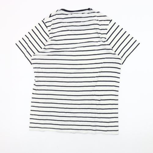 Denim & Flower Womens White Striped Pineapple T-Shirt Size 12