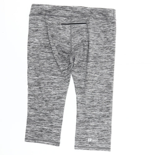Superdry Womens Grey Capri Leggings Size M Slim Fit Gym Training