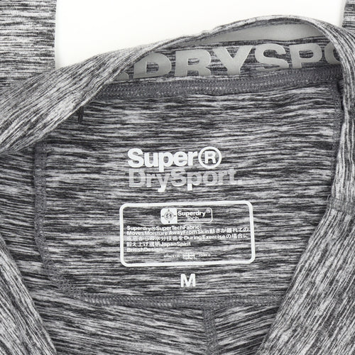 Superdry Womens Grey Capri Leggings Size M Slim Fit Gym Training