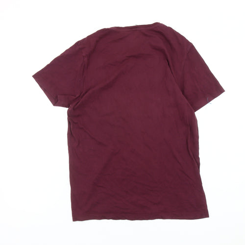 Jack & Jones Men’s Red Small Graphic Logo Crew Neck T-Shirt