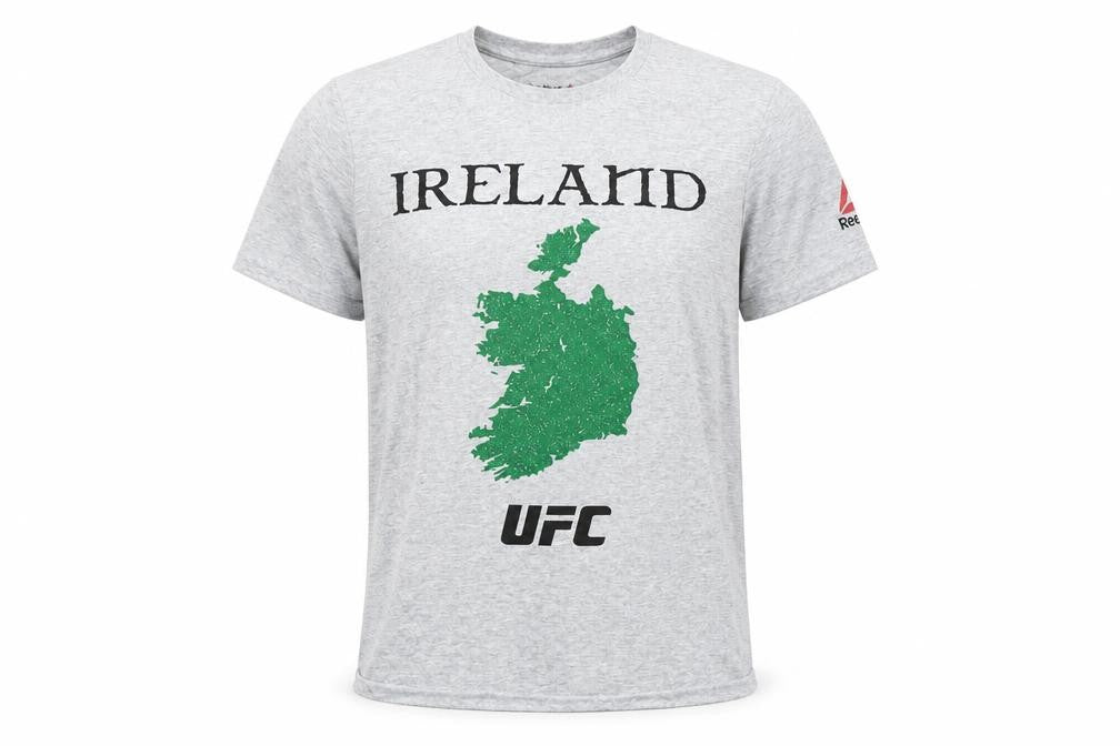 Reebok Men’s Grey Ireland UFC Graphic T-Shirt Size L