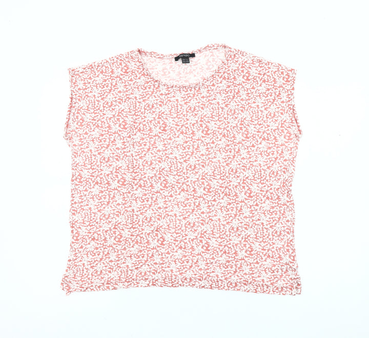 Esmara Womens Pink Floral Cotton Sleeveless T-Shirt Size 12