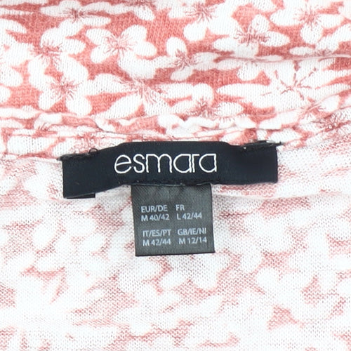 Esmara Womens Pink Floral Cotton Sleeveless T-Shirt Size 12
