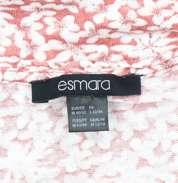 Esmara Womens Pink Floral Cotton Sleeveless T-Shirt Size 12