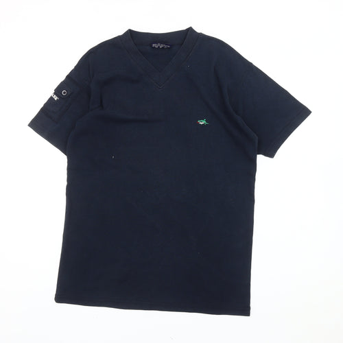 Le Shark Men's Black V-Neck Short Sleeve Cotton T-Shirt Size M