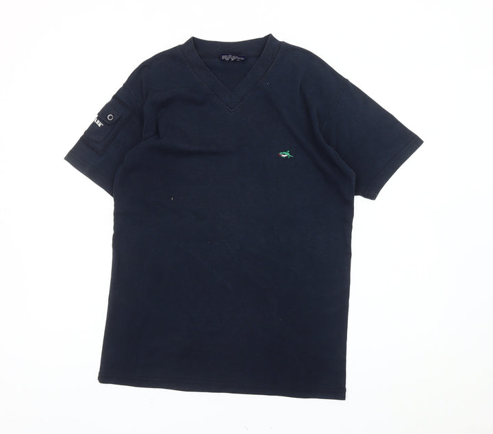 Le Shark Men's Black V-Neck Short Sleeve Cotton T-Shirt Size M