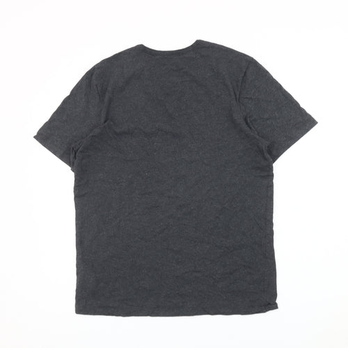 BOSS Mens L Grey Crew Neck Short Sleeve Cotton Blend T-Shirt