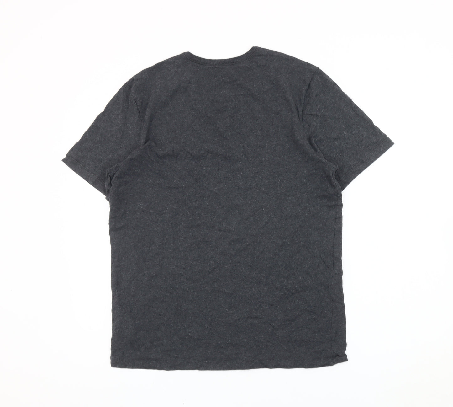 BOSS Mens L Grey Crew Neck Short Sleeve Cotton Blend T-Shirt