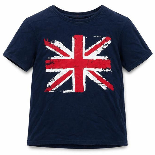 Rebel Boys Blue Union Jack Graphic T-Shirt 11-12 Years Cotton Crew Neck