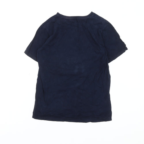 Rebel Boys Blue Union Jack Graphic T-Shirt 11-12 Years Cotton Crew Neck