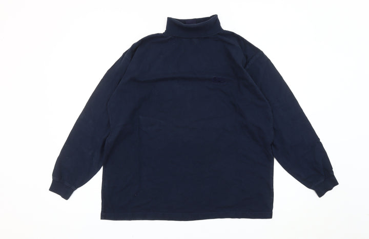 Cotton Traders Men’s Blue Mock Neck Pullover Sweatshirt Size M