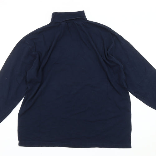 Cotton Traders Men’s Blue Mock Neck Pullover Sweatshirt Size M