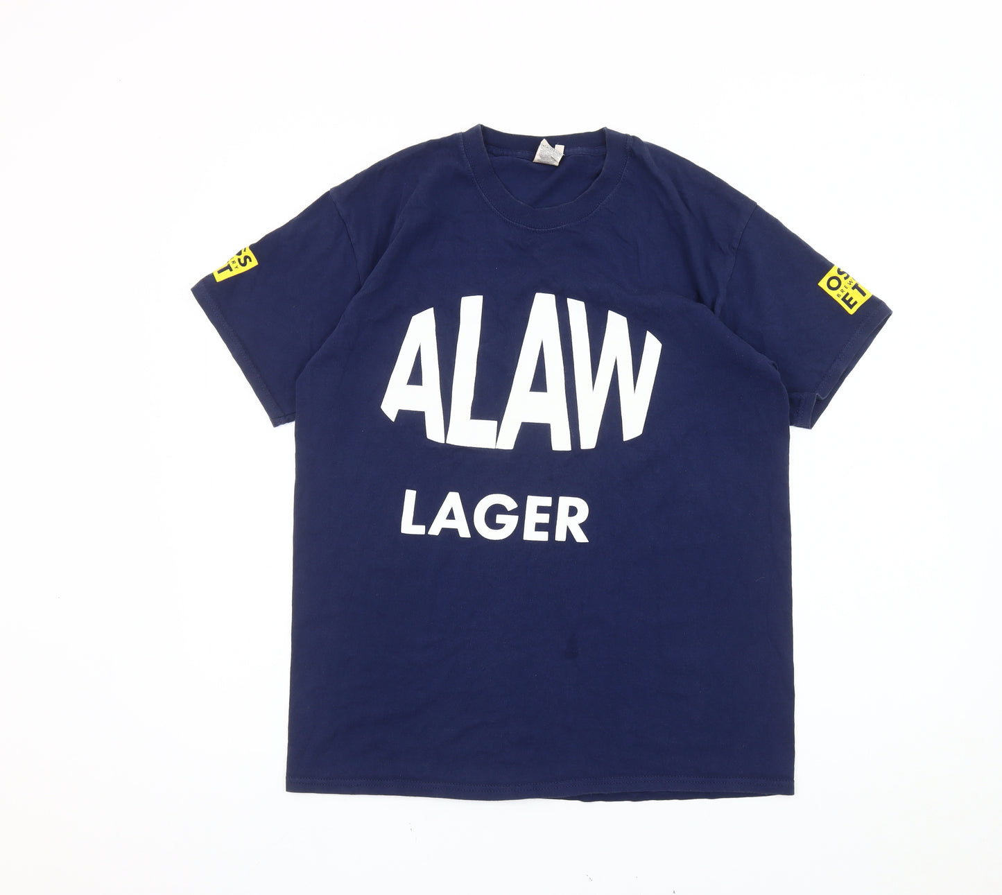 Fruit of the Loom Mens Blue L ALAW Lager Graphic T-Shirt Cotton