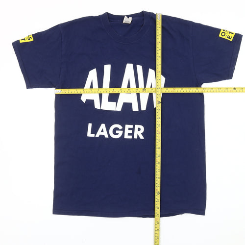 Fruit of the Loom Mens Blue L ALAW Lager Graphic T-Shirt Cotton