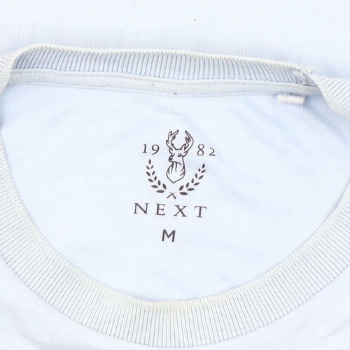 Next Men's Blue Black Colourblock Check Short Sleeve T-Shirt M