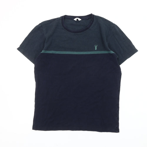 Next Men’s Blue Colourblock Cotton Regular Fit T-Shirt Size S