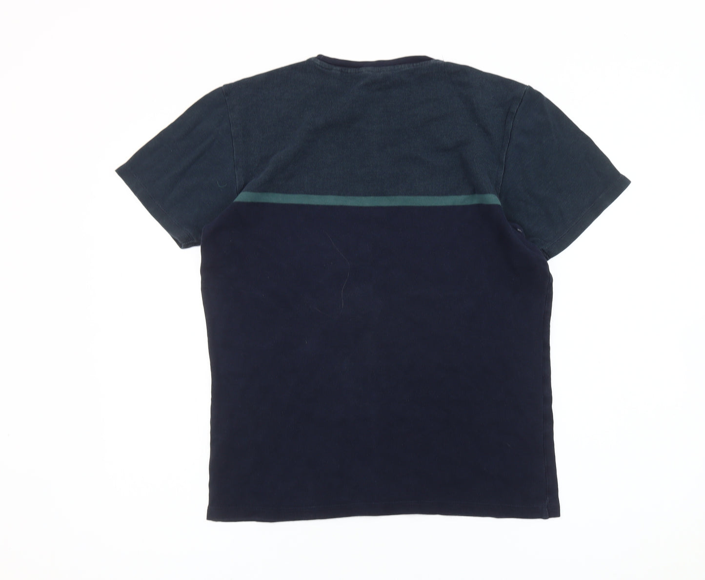 Next Men’s Blue Colourblock Cotton Regular Fit T-Shirt Size S