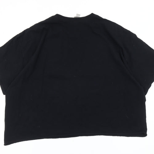 Gildan Womens Black 2XL Graphic Print Cotton T-Shirt Casual