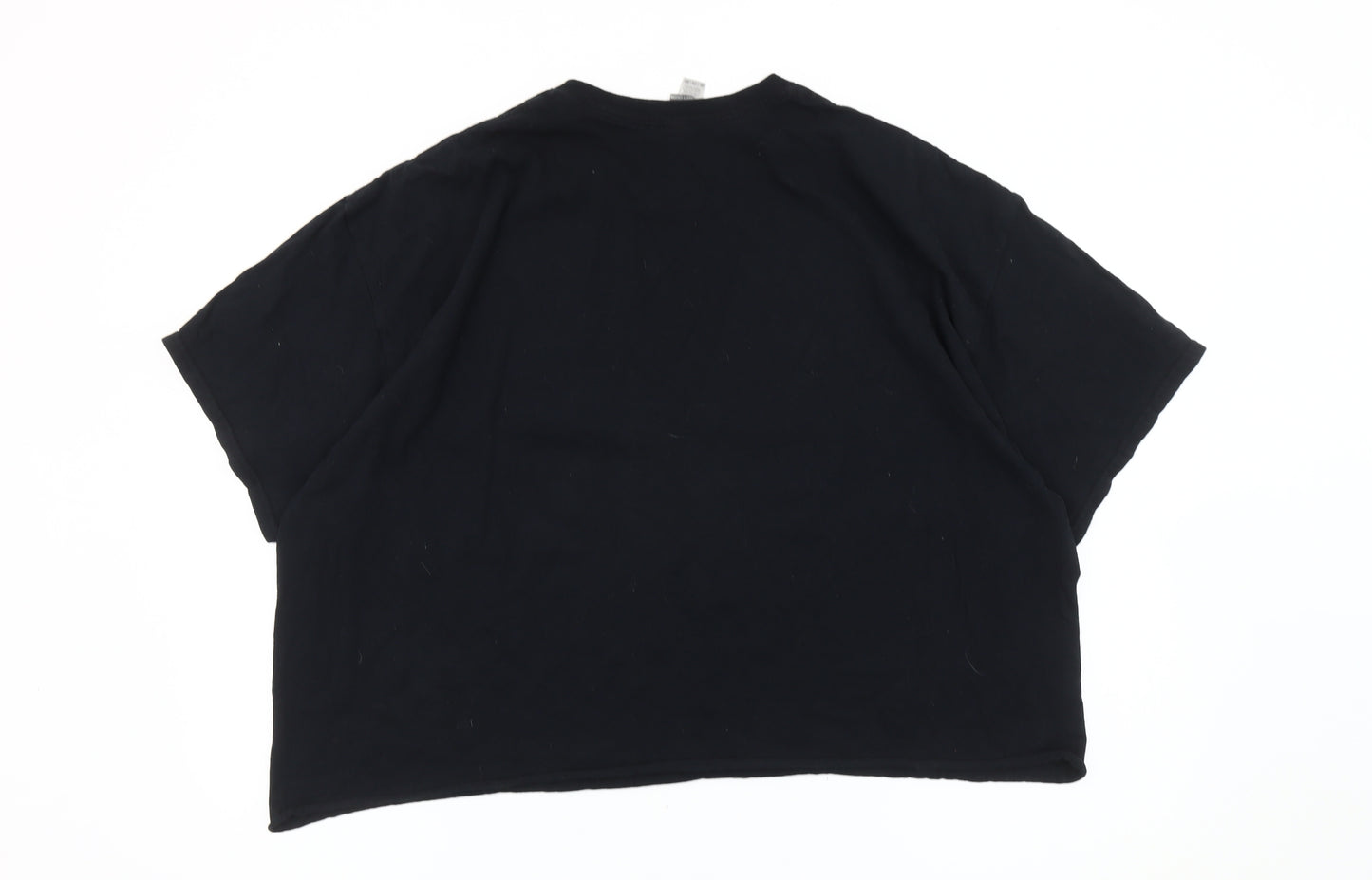 Gildan Womens Black 2XL Graphic Print Cotton T-Shirt Casual