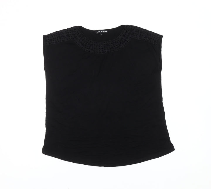 Cable & Gauge Women's Black Sleeveless Blouse Size S Viscose Blend