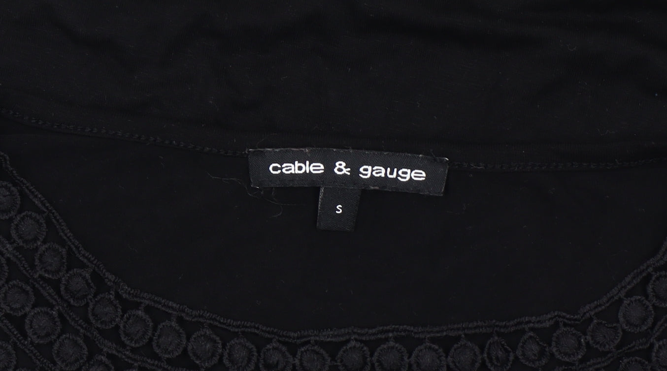 Cable & Gauge Women's Black Sleeveless Blouse Size S Viscose Blend