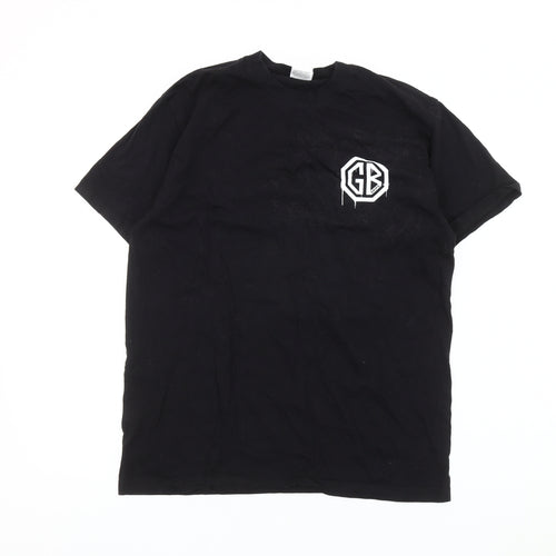 Russell Men’s Black Graphic Print T-Shirt Size S Short Sleeve Cotton