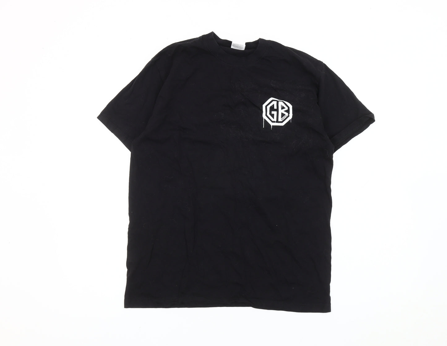 Russell Men’s Black Graphic Print T-Shirt Size S Short Sleeve Cotton