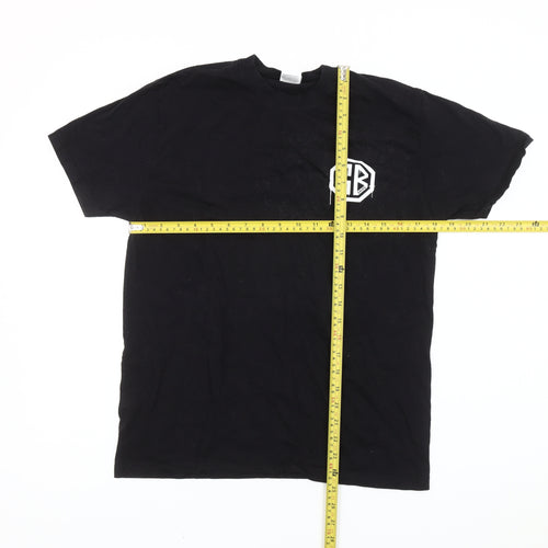 Russell Men’s Black Graphic Print T-Shirt Size S Short Sleeve Cotton