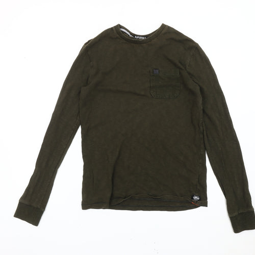 Superdry Men’s Green Long Sleeve Cotton T-Shirt Size S