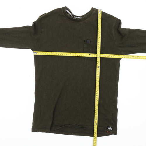 Superdry Men’s Green Long Sleeve Cotton T-Shirt Size S