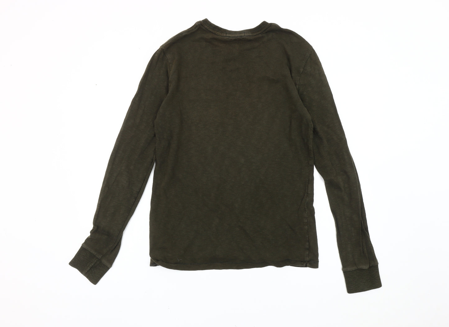Superdry Men’s Green Long Sleeve Cotton T-Shirt Size S