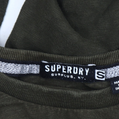 Superdry Men’s Green Long Sleeve Cotton T-Shirt Size S