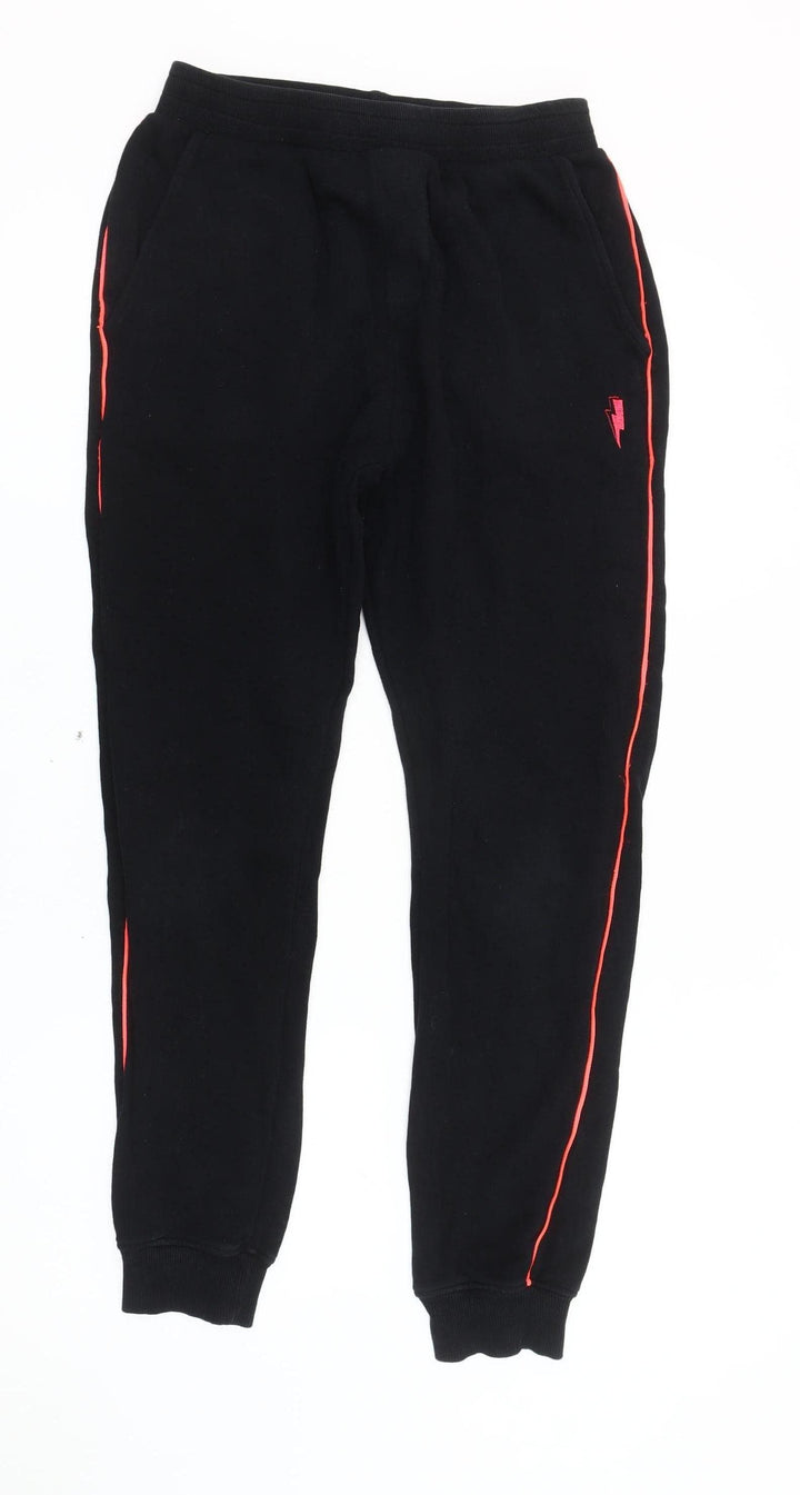 Scamp & Dude Women Black XS Jogger Trousers Cotton Side Stripe
