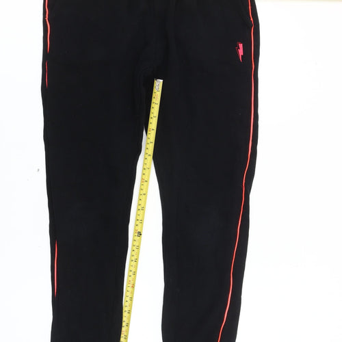 Scamp & Dude Women Black XS Jogger Trousers Cotton Side Stripe