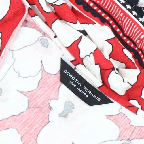 Dorothy Perkins Women’s Red Floral Wrap Dress Size 12 Viscose