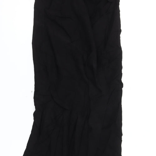 Zara Women Black S Midi Pencil Skirt High Waist Viscose Blend