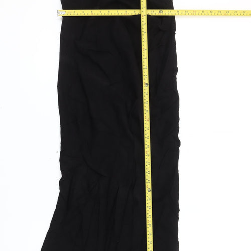 Zara Women Black S Midi Pencil Skirt High Waist Viscose Blend