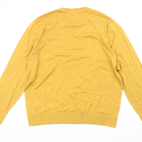 GAP Men’s Yellow XL Cotton Blend Crew Neck Pullover Jumper