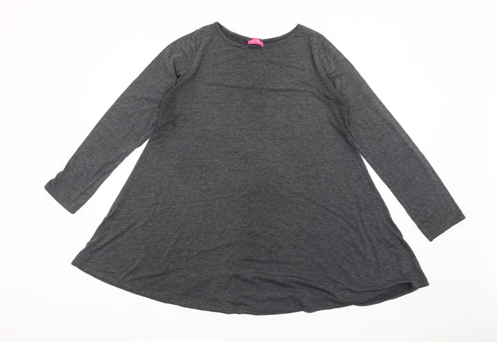 Body Wear Women's Grey Long Sleeve Jersey Cotton T-Shirt XL